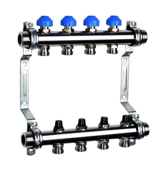 Watts HKV 2010-VA Коллектор 1" для напольного отопления 7 - 3/4" НР ЕК