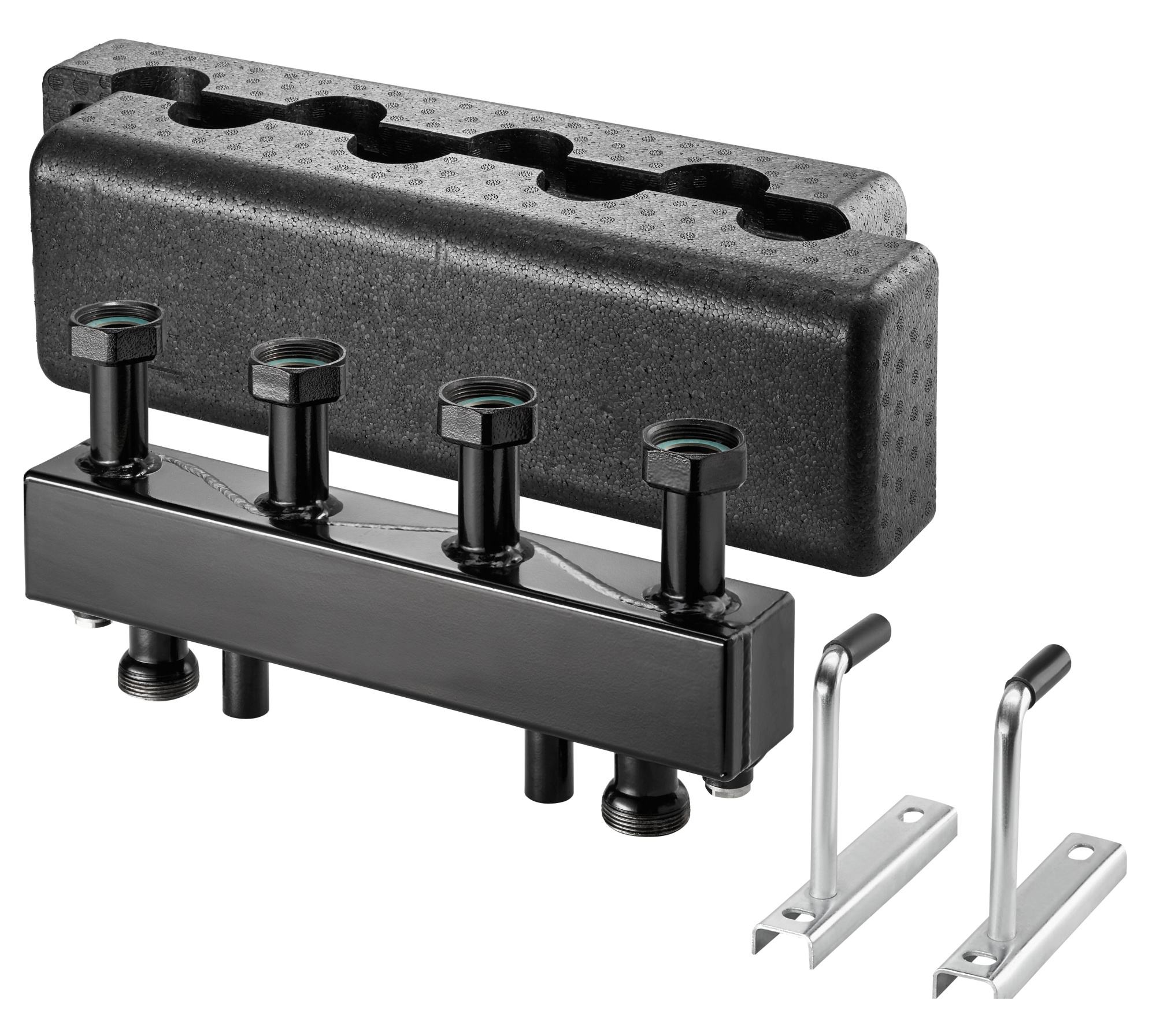 Распределительная гребенка OVENTROP Regumat DN25 на 6 контуров с изоляцией и настенным крепежом