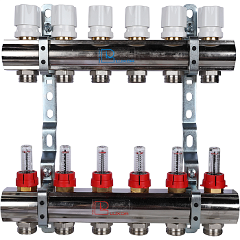 Коллекторная группа Luxor CD 473M/7 1х3/4ЕК 7 контуров с расходомерами