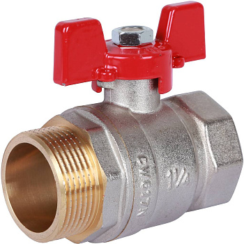 Кран шаровой ROMMER 1 1/4" ВН/НР (ручка бабочка) полнопроходной