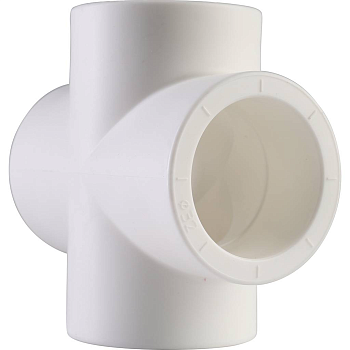Крестовина Политэк 40 для полипропиленовых труб (сварка) белая