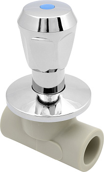 Вентиль AlcaPipe LAGUNA PPR 25мм под штукатурку (хром кран) AB285025000
