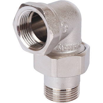 Разъемное соединение американка STOUT 3/4" угловое ВН (никелированное)