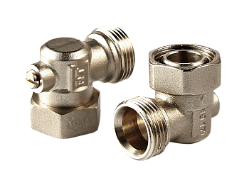 Клапаны запорные Royal Thermo для нижнего подключения (3/4х3/4ЕК)  угловые раздельные