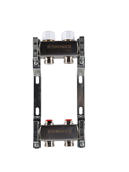 Коллектор ROMMER 1"х3/4" 2 выхода с запорными клапанами
