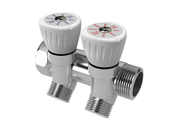 Коллектор Royal Thermo 3/4"x1/2" 2 выхода с регулировочными вентилями