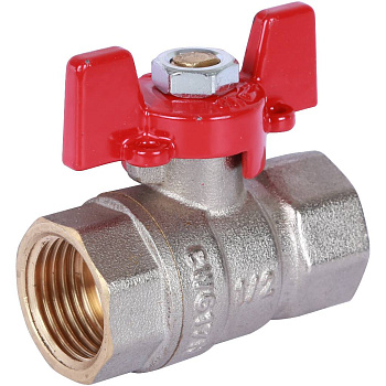 Кран шаровой ROMMER 1/2" ВН/ВН (ручка бабочка) полнопроходной