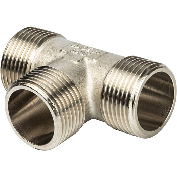 Тройник STOUT 1" НН (никелированный)