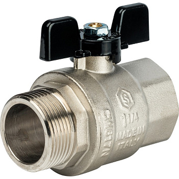 STOUT Кран шаровой полнопроходной  (ВР/НР - ручка бабочка 1 1/4)