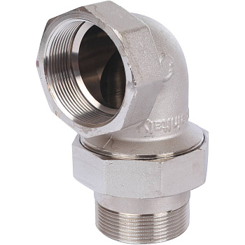 Разъемное соединение американка STOUT 2" угловое с уплотнением под гайкой ВН (никелированное)
