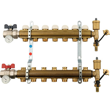 Коллекторная группа TIEMME 1"x3/4 EK на 8 выходов