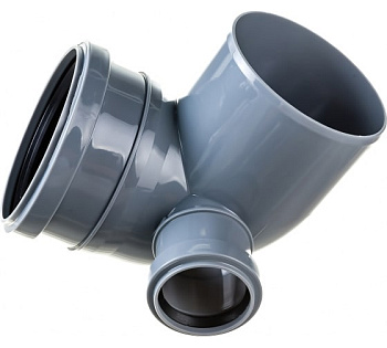 Отвод Политэк 110х90° с выходом 50 левый