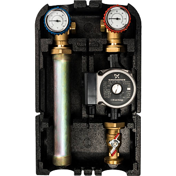 Насосная группа STOUT с прямым контуром 1" с насосом Grundfos UPSO 25-65/180 в теплоизоляции