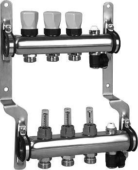 Коллектор Meibes с расходомерами на 3 выхода