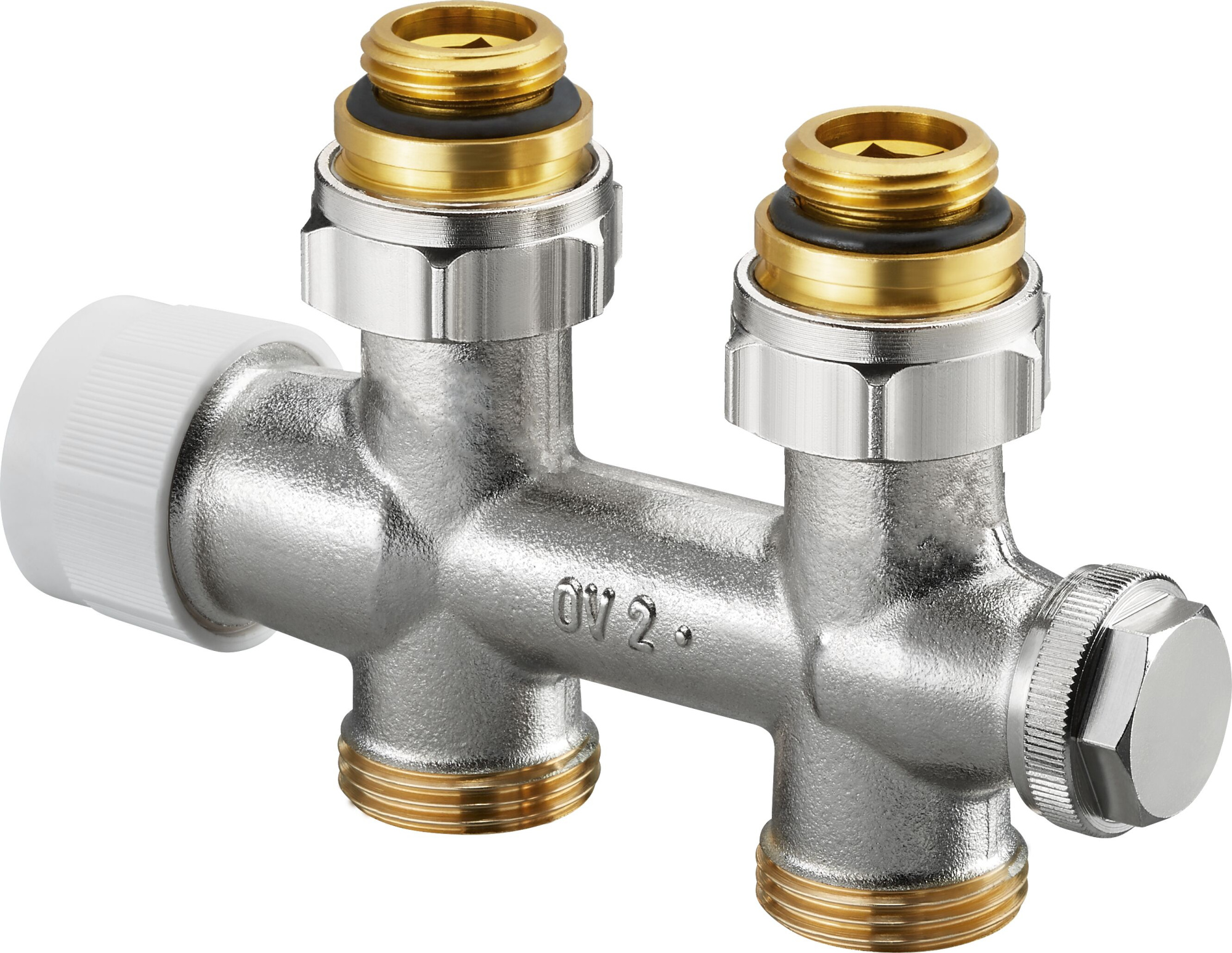 Узел нижнего подключения OVENTROP Multiblock T 1/2НГx3/4НР проходной для двухтрубных систем