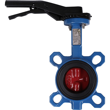 Дисковый поворотный затвор Tecofi Ду65 межфланцевый с ручкой (диск-чугун)