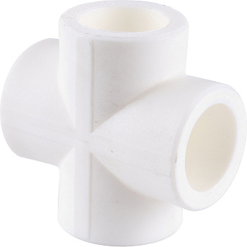 Kalde d=25 Крестовина для полипропиленовых труб под сварку (цвет белый)