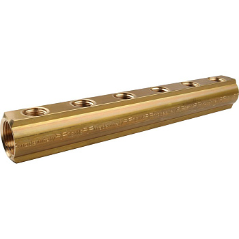 Распределительный коллектор TIEMME 1''x1/2" на 7 выходов