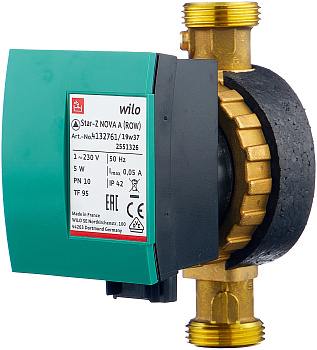 Циркуляционный насос Wilo STAR-Z NOVA A для ГВС (с шаровыми кранами обратным клапаном)