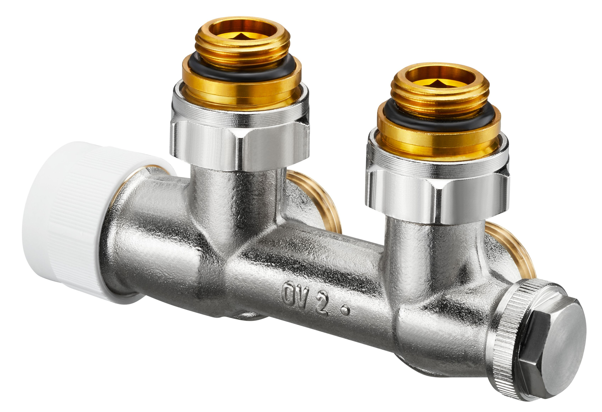 Узел нижнего подключения OVENTROP Multiblock T DN15х3/4х1/2 угловой для двухтрубных систем