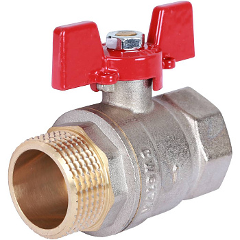 Кран шаровой ROMMER 1" ВН/НР (ручка бабочка) полнопроходной