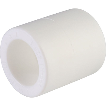 Муфта Политэк 20 для полипропиленовых труб (сварка) белая