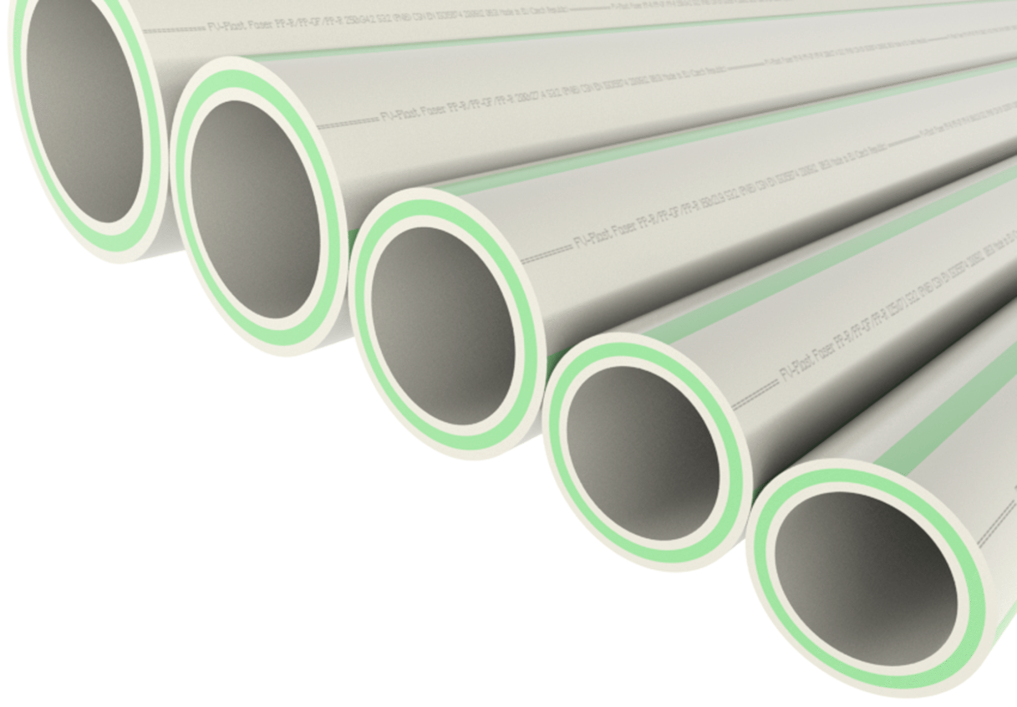 Труба полипропиленовая армированная FV-PLAST Faser PN20 32х5.4 (штанга 4м) зеленая полоса