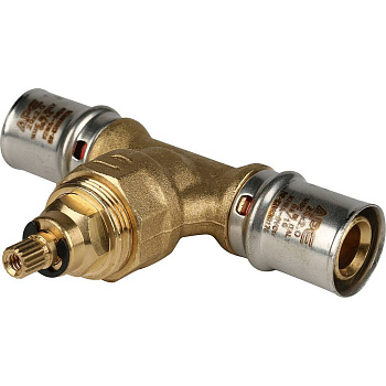 Вентиль STOUT 20х20  с хромированной ручкой для металлопластиковых труб (прессовой)