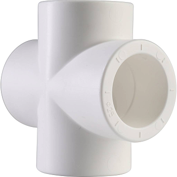 Крестовина Политэк 25 для полипропиленовых труб (сварка) белая