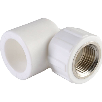 Угольник Политэк 25x1/2" ВР для полипропиленовых труб (сварка) белый