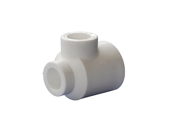 Тройник переходной Политэк 32х20х25 для полипропиленовых труб (сварка) белый