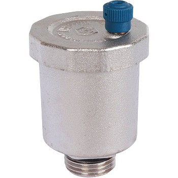 STOUT Воздухоотводчик автоматический вертикальный выпуск, нар.р. 1/2" никель., уплотнительное кольцо