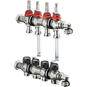 OVENTROP Группа коллекторная Oventrop "Multidis SF с расходомерами на 5 контуров