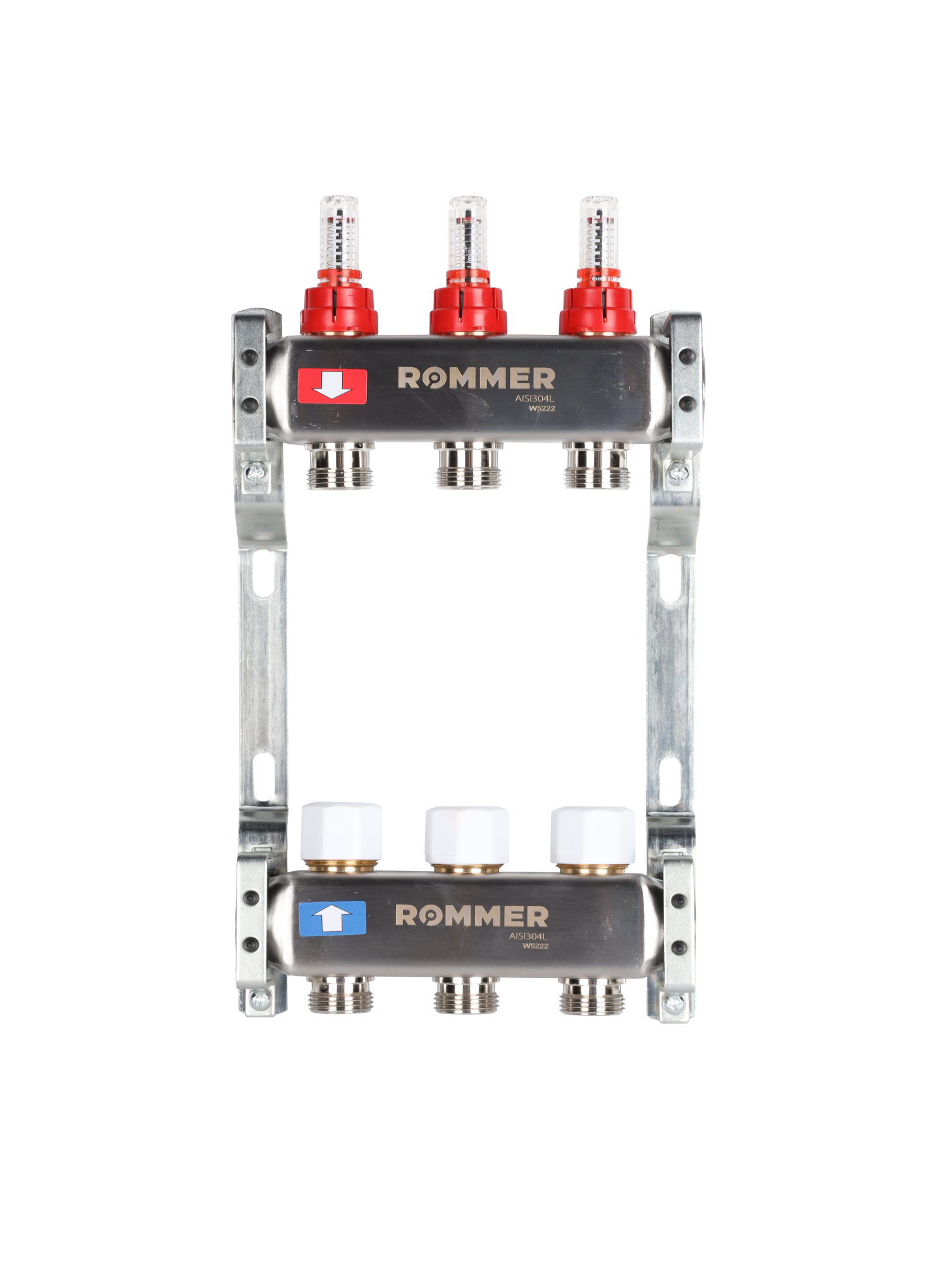 Коллектор ROMMER 1"х3/4" 3 выхода с расходомерами