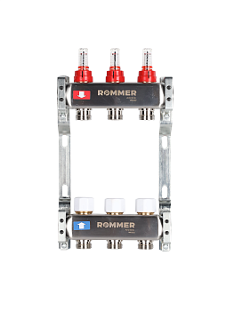 Коллектор ROMMER 1"х3/4" 3 выхода с расходомерами